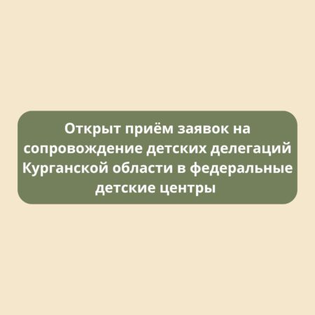 Открыт приём заявок на сопровождение детских делегаций Курганской области в федеральные детские центры