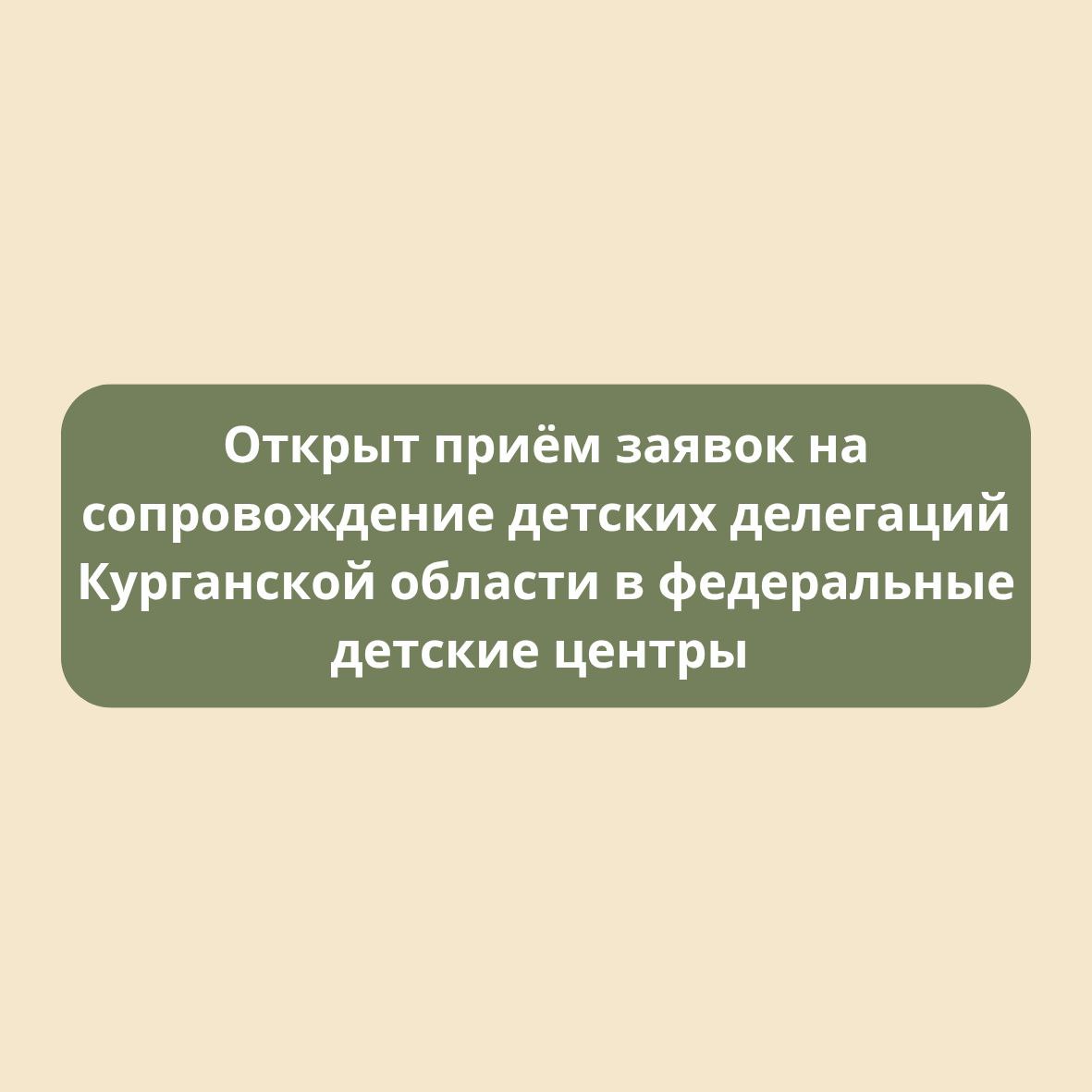 Открыт приём заявок на сопровождение детских делегаций Курганской области в федеральные детские центры