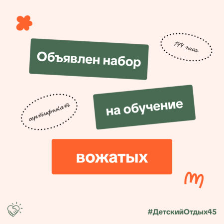 Объявлен набор на программу профессионального обучения «Вожатый»