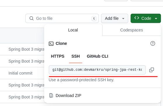 Где найти url репозитория в github