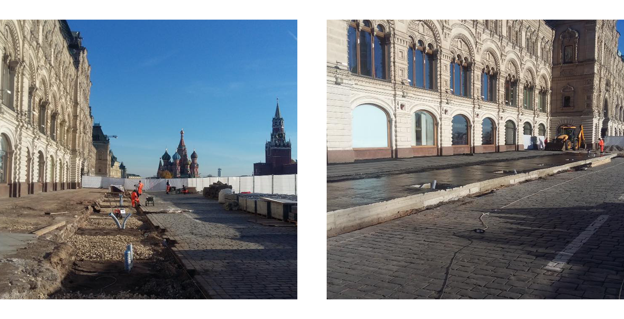 Вместо лип у ГУМа положили асфальт. И оставили место для осветительных сооружений