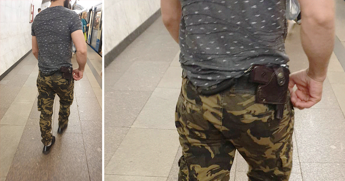 В метро сфотографировали мужчину с пистолетом. У служб безопасности он интереса не вызвал