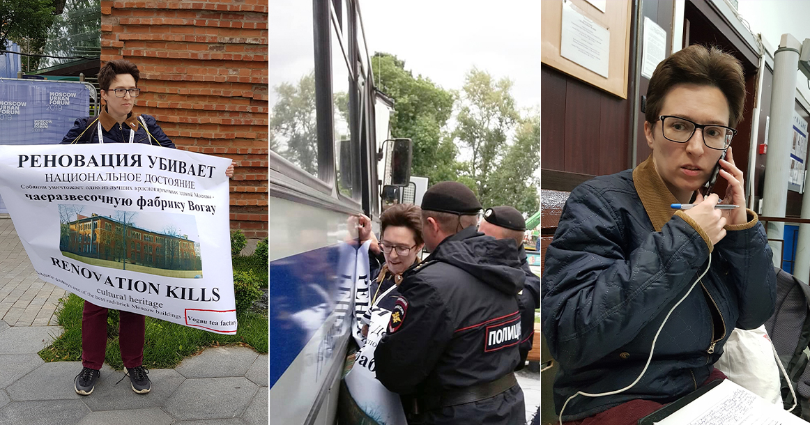 Муниципального депутата грубо задержали за одиночный пикет против сноса