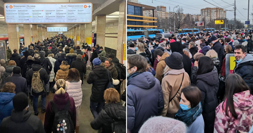 Из-за закрытия участка Калужско-Рижской линии в метро и на остановках произошел коллапс