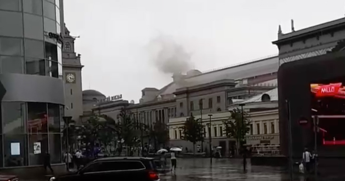 На Киевском вокзале произошел пожар, посетителей эвакуировали