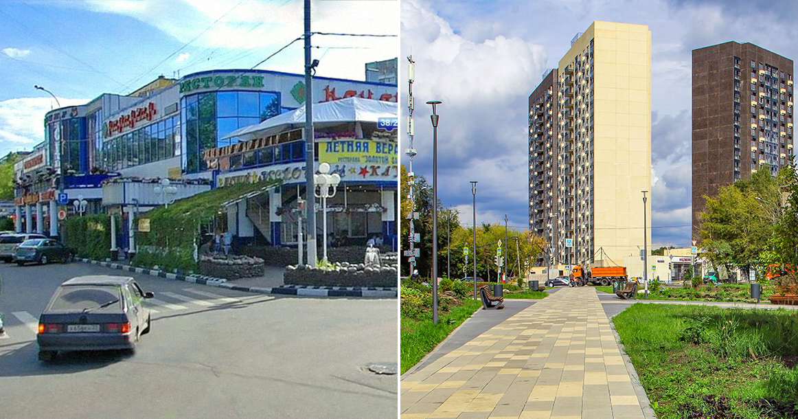 Вместо снесенного ТЦ-самостроя в Люблино разбили сквер