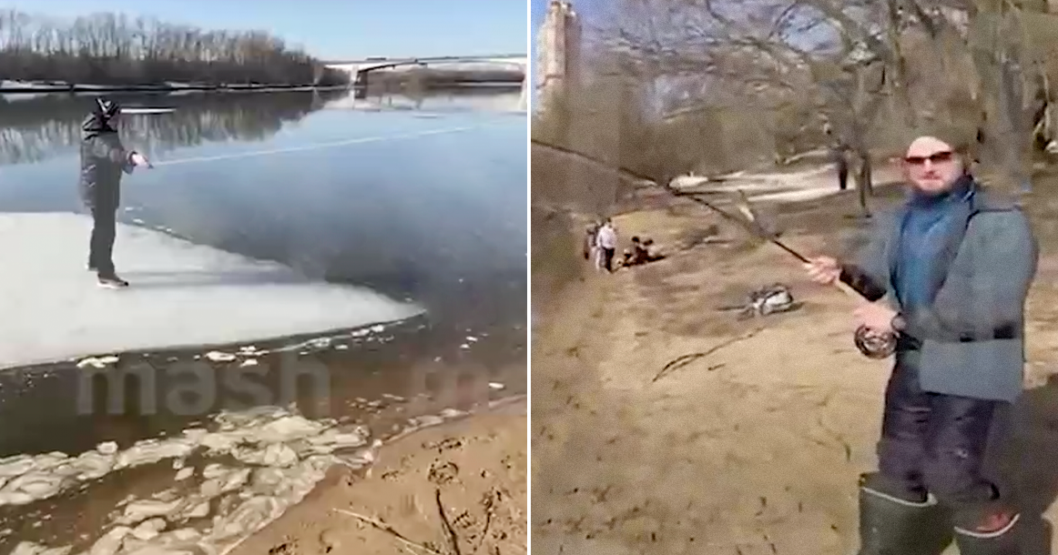 В Щукино рыбак удочкой притянул дрейфовавшего на льдине ребенка к берегу