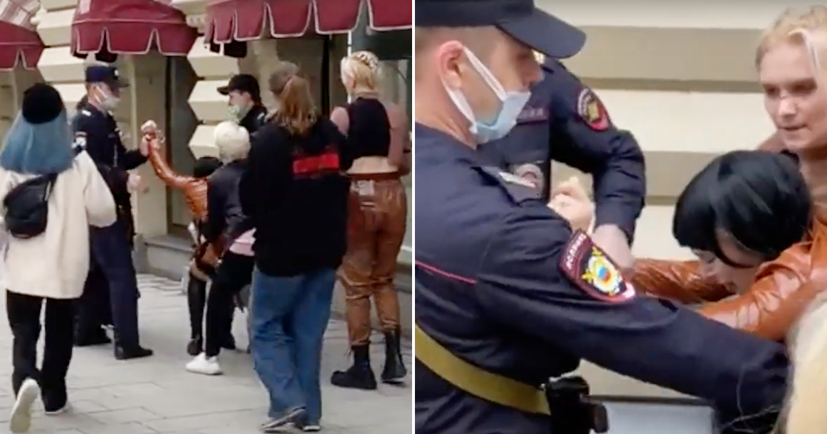 У ГУМа полицейские задержали девушку, снимавшую танцевальный клип