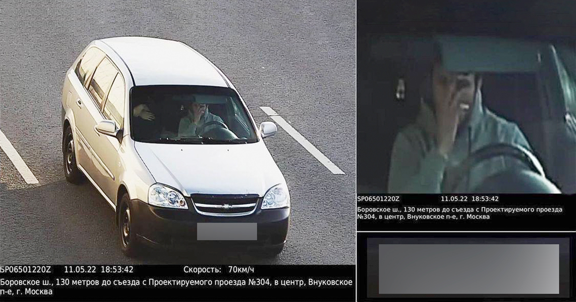 На Боровском шоссе камера оштрафовала водителя за почесывание лица