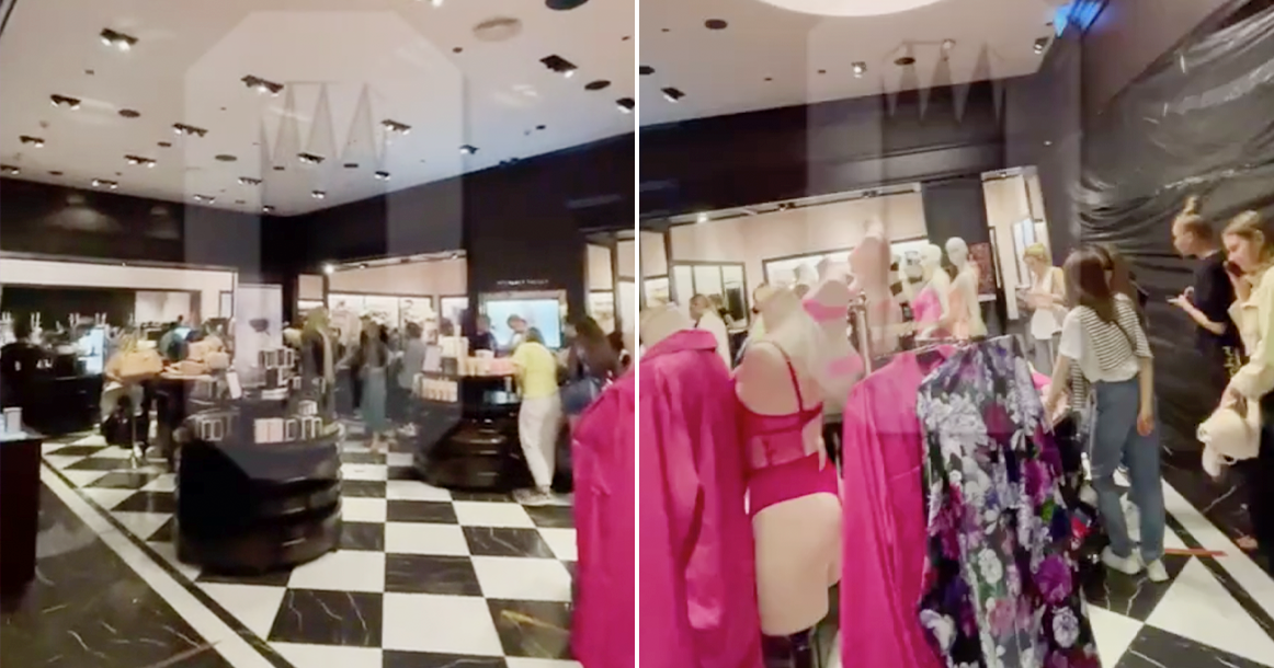 В закрытом магазине Victoria’s Secret в «Метрополисе» тайно проводят распродажу белья