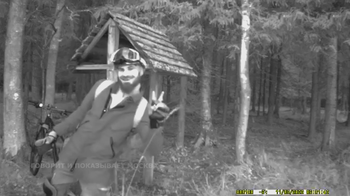 В фотоловушку «Лосиного острова» попались двое гуляющих, которые поели из кормушки для зверей