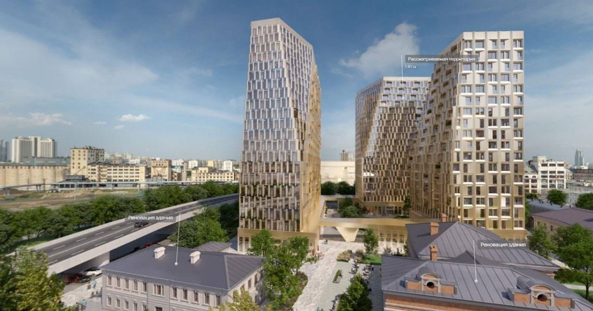 В Балакиревском переулке на «Бауманской» построят скошенные золотые высотки