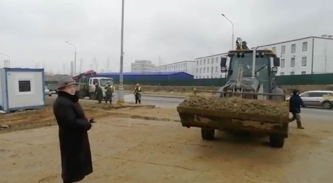 Пожилая жительница Кожухово остановила трактор, протестуя против вырубки Косинского парка