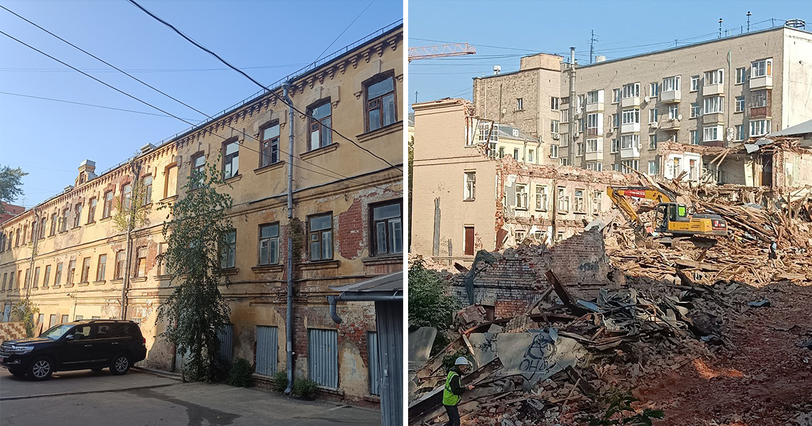 На Малой Сухаревской сносят бывшие дома страхового общества «Жизнь»