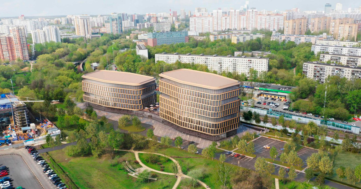 В парке возле «Кунцевской» предлагают построить бизнес-центр в виде двух золотистых бочек