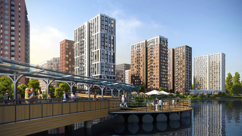 Вот такой пешеходный мост к метро построят через реку Сосенку в Новой Москве