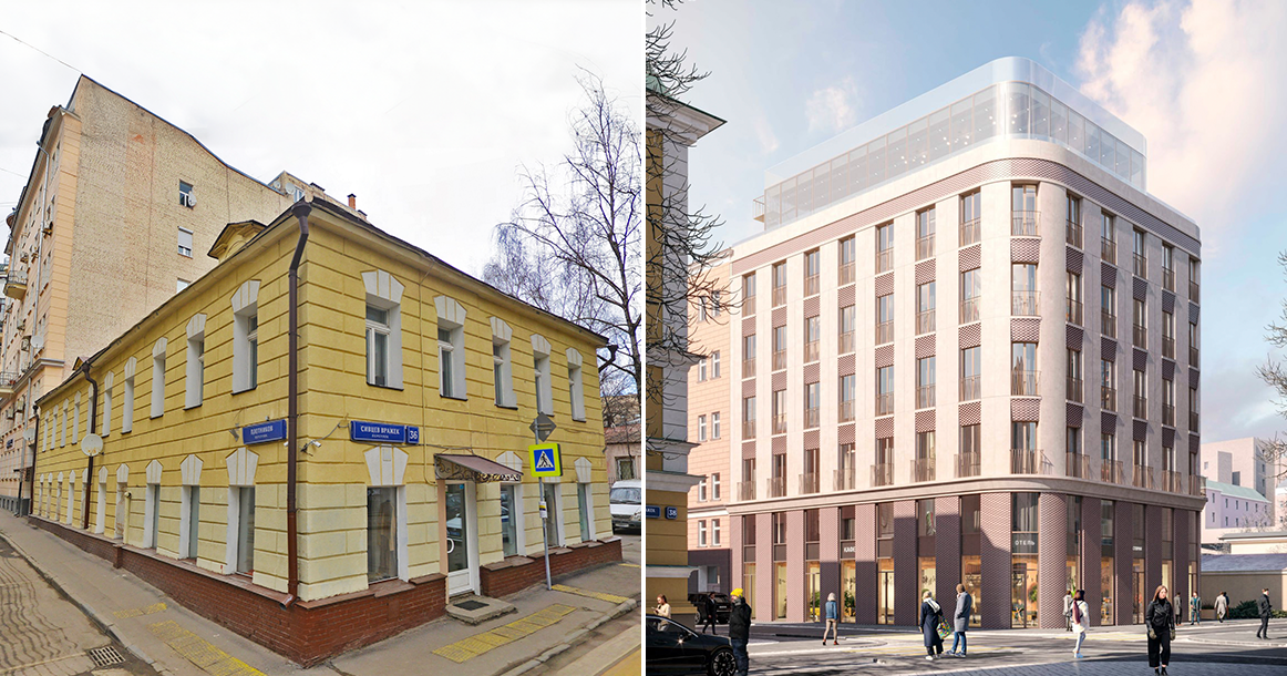 В Сивцевом Вражке на месте дома XIX века предложили построить отель с верандой на крыше