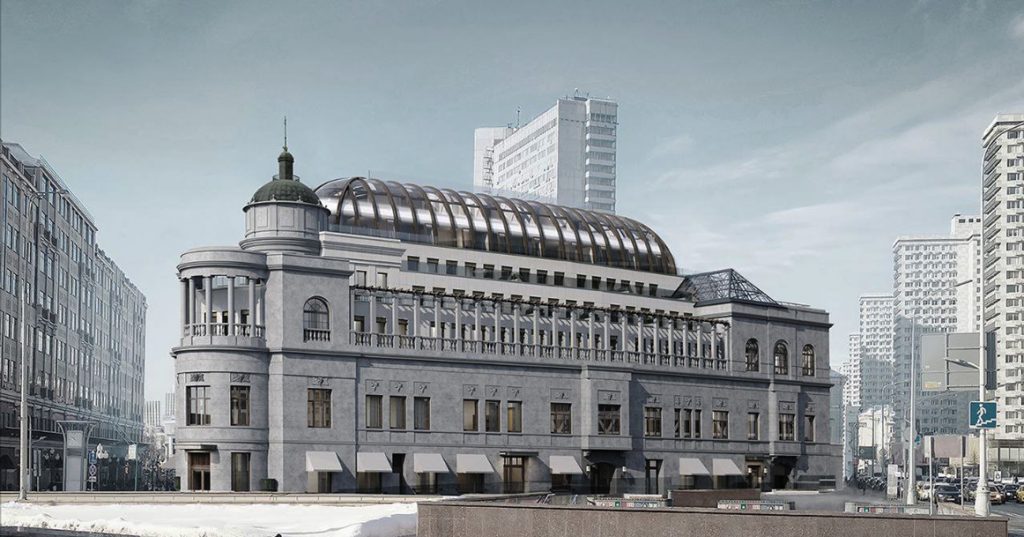 Появились рендеры реконструируемого ресторана «Прага» на Арбате