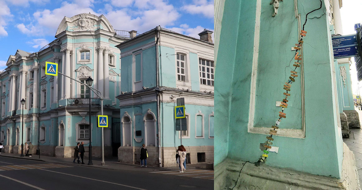 Жители Покровки заклеивают трещины дома-комода пластырем