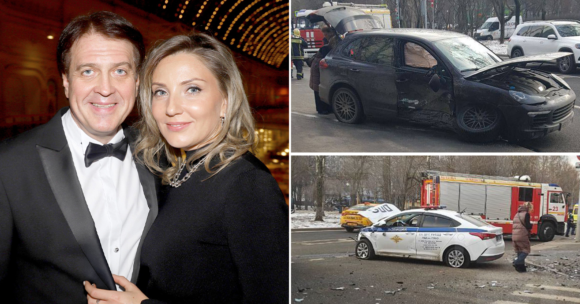 Porsche жены актера Дениса Матросова столкнулся с машиной полиции в Лианозово
