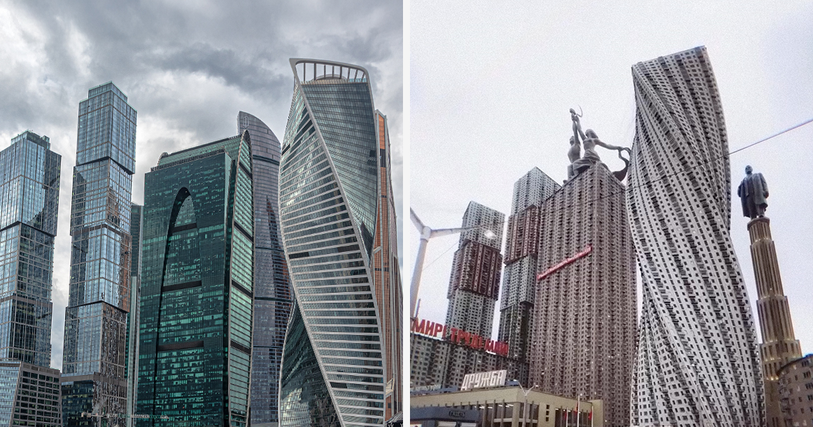 Нейросеть показала, как выглядел бы «Москва-Сити» в советское время