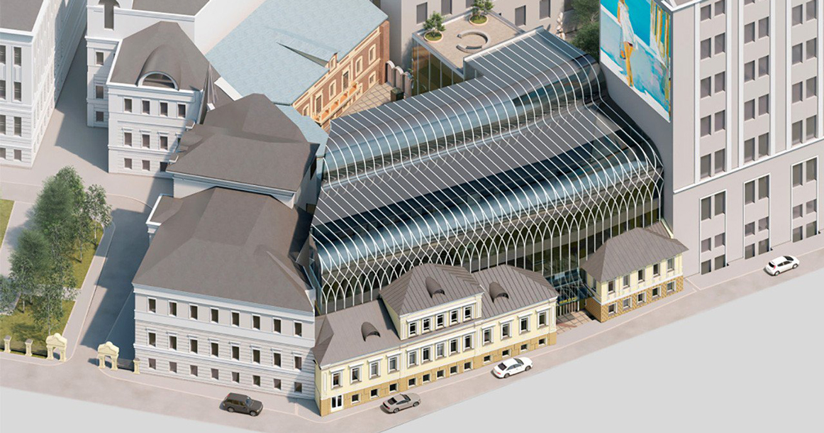 Реконструкция особняков со стеклянным куполом: появился проект новой Sistema Gallery на Чистых