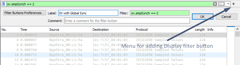 Adding a filter button in Wireshark