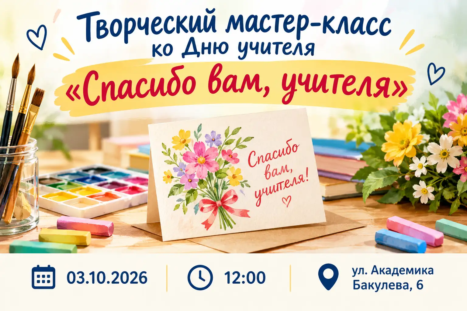 Творческий мастер-класс ко Дню учителя "Спасибо вам, учителя"