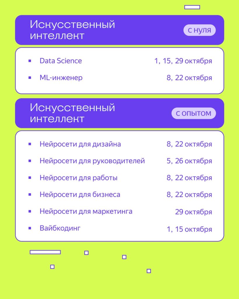 Обзор расписания стартов потоков Практикума в октябре и условия обучения