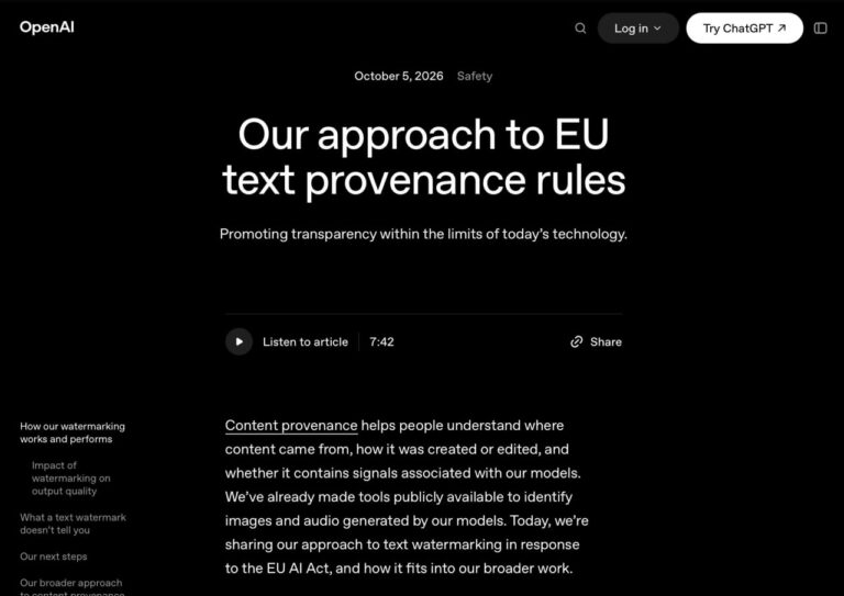 OpenAI внедряет водяные знаки для распознавания текста, сгенерированного ChatGPT и Codex