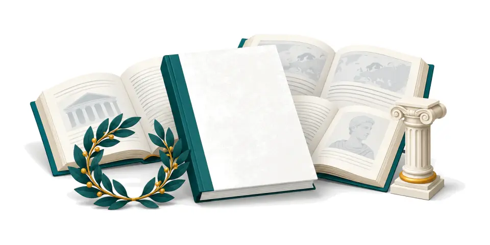 Пример реферата: работа с титульным листом на раскрытых книгах по истории Олимпийских игр