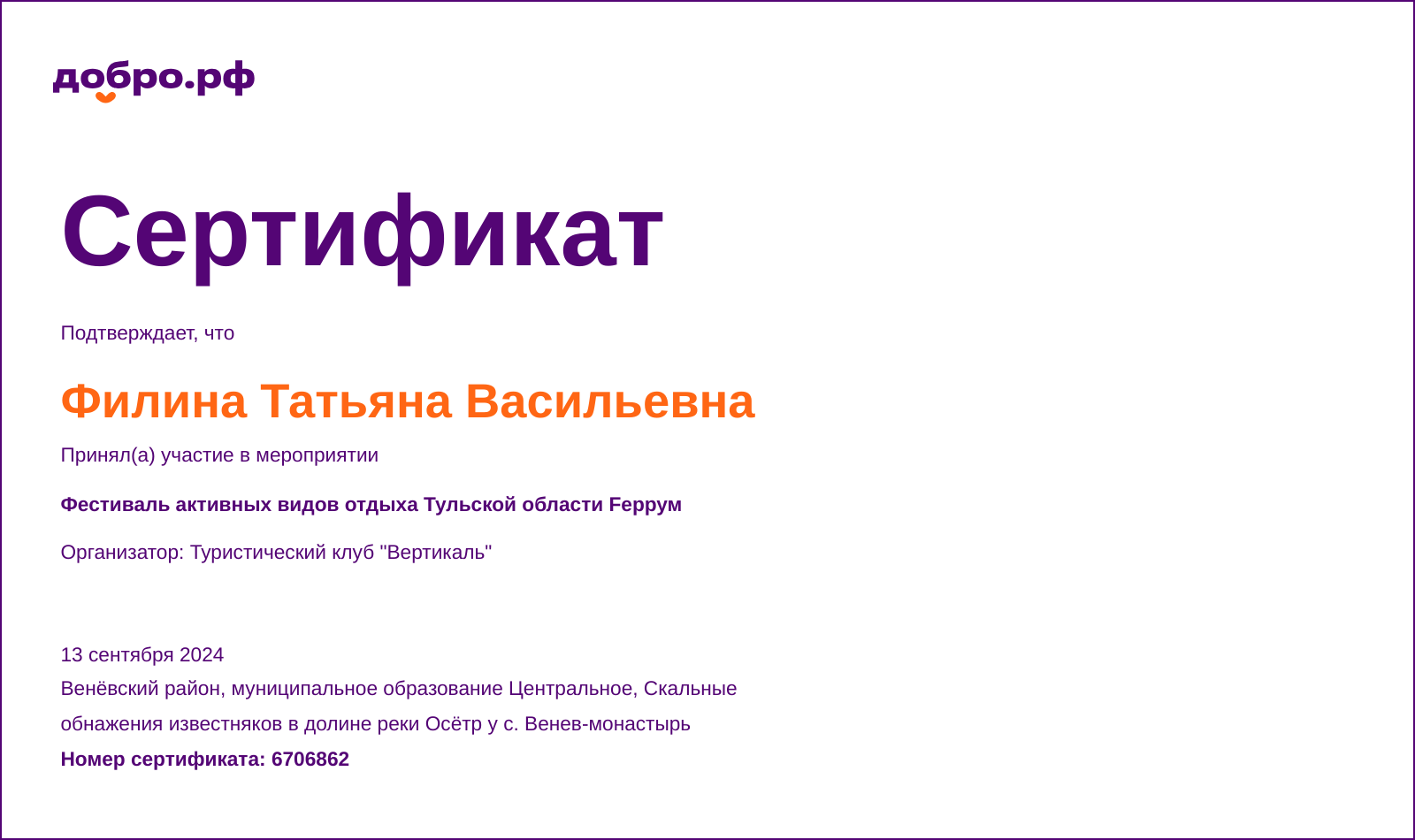 certificate