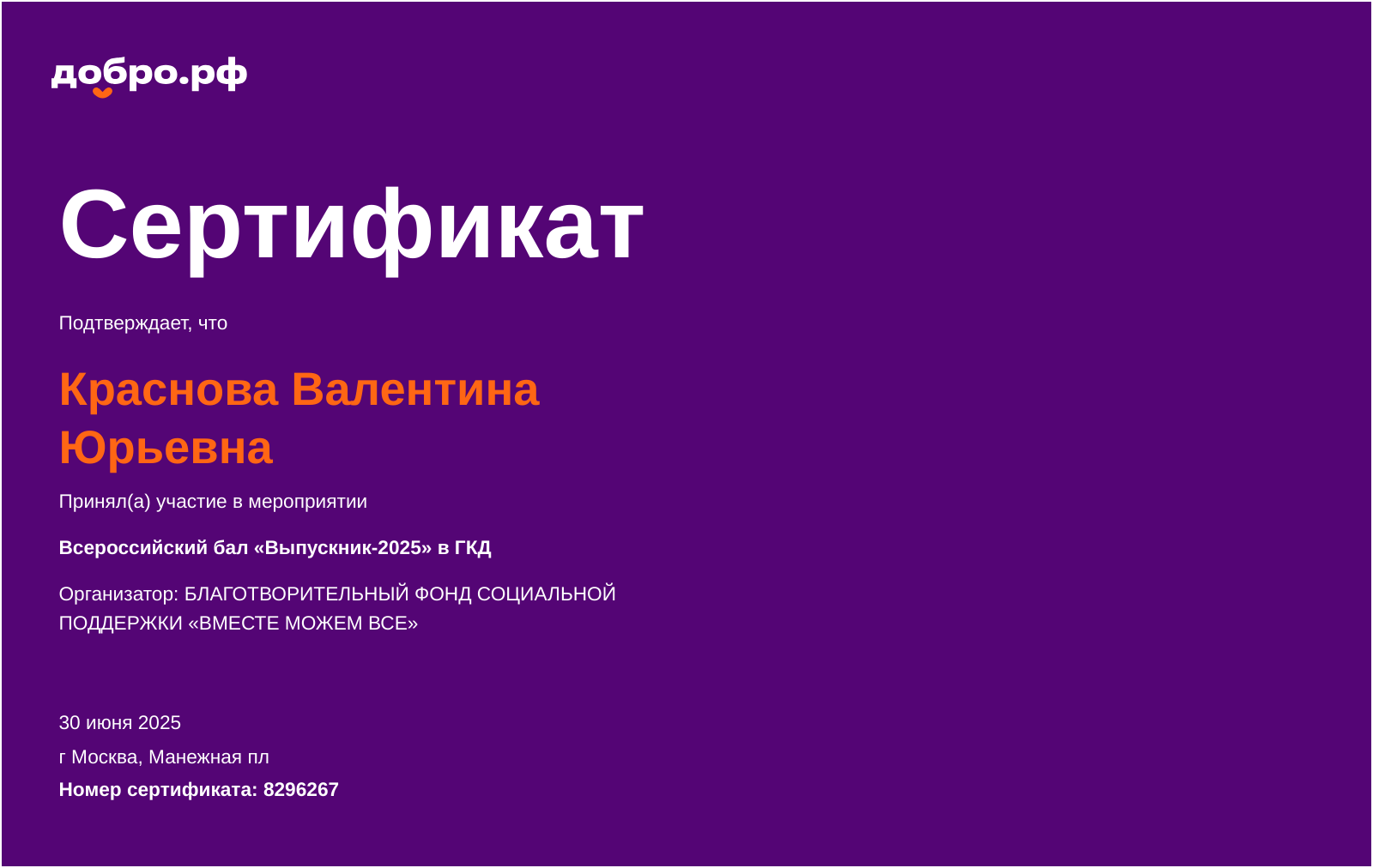 certificate