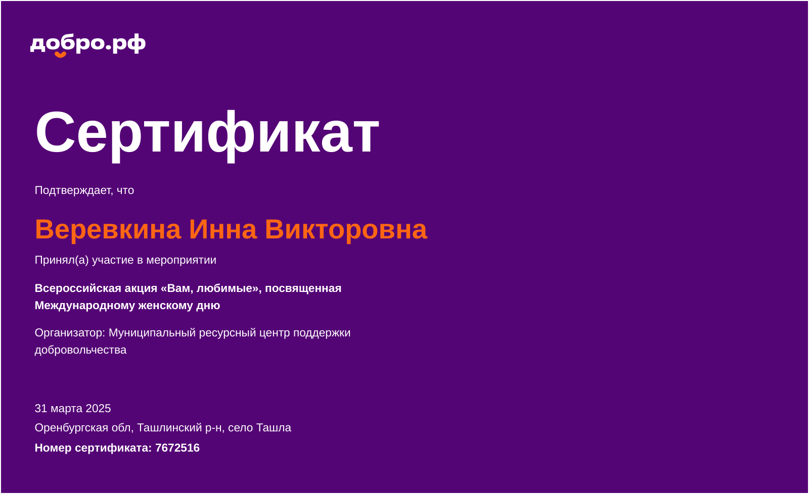 certificate