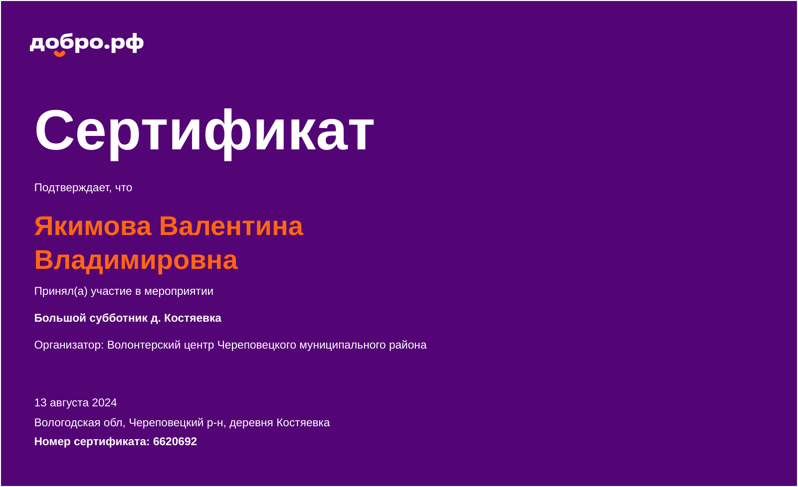 certificate