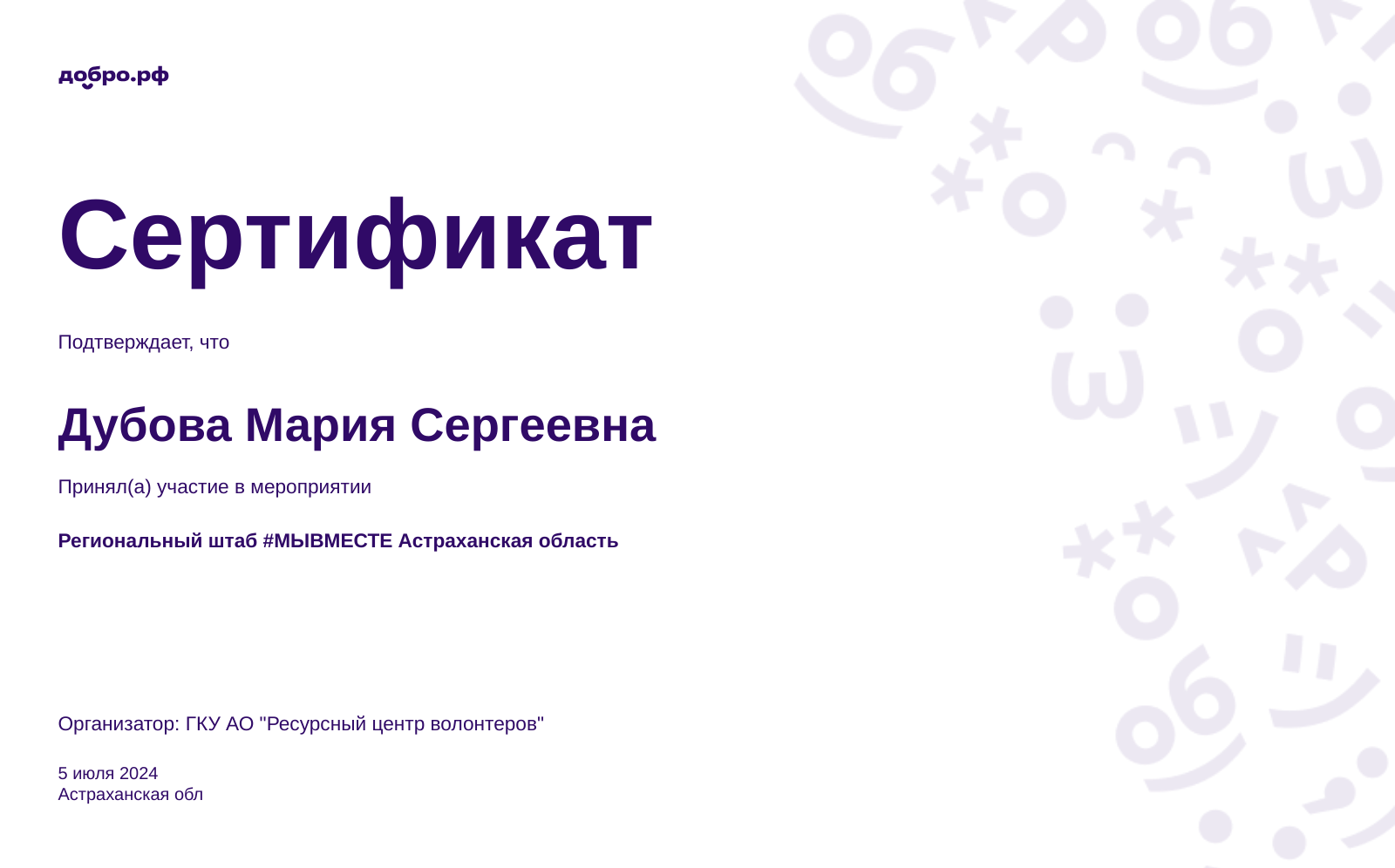certificate