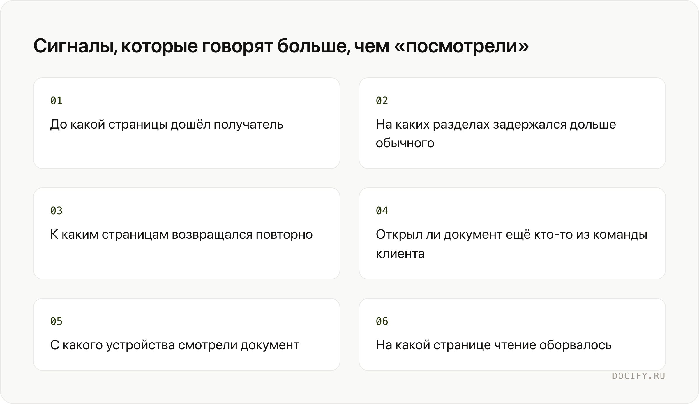 Сигналы, которые говорят больше, чем «посмотрели»
