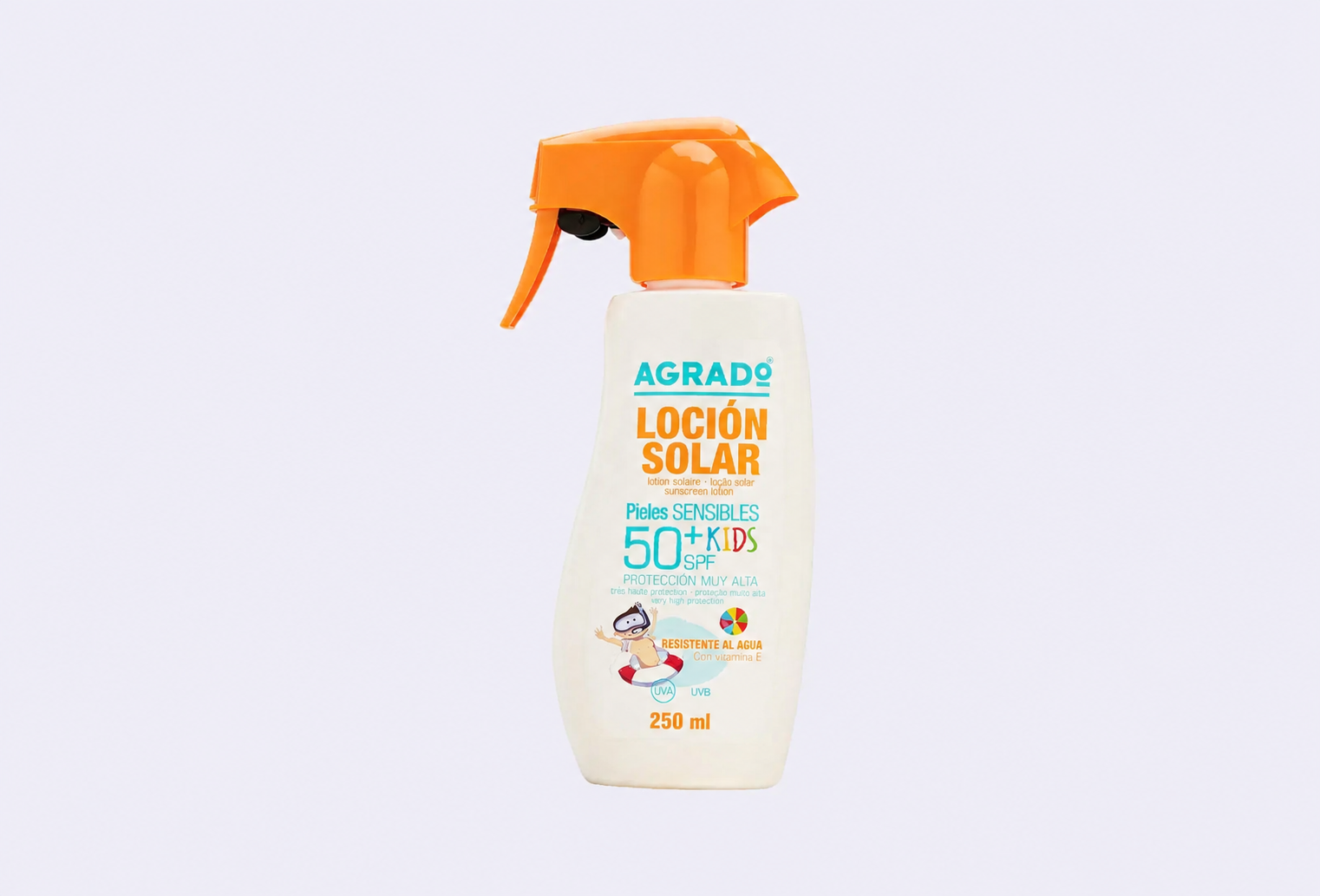 Детский солнцезащитный лосьон SPF50+ AGRADO Sunscreen lotion kids