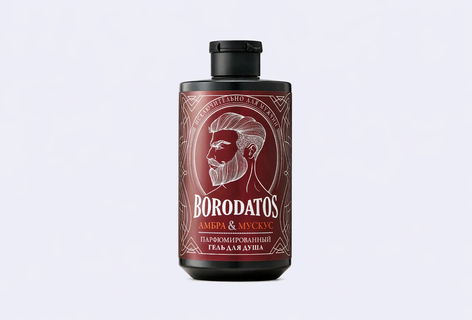 Парфюмированный гель для душа BORODATOS амбра, мускус