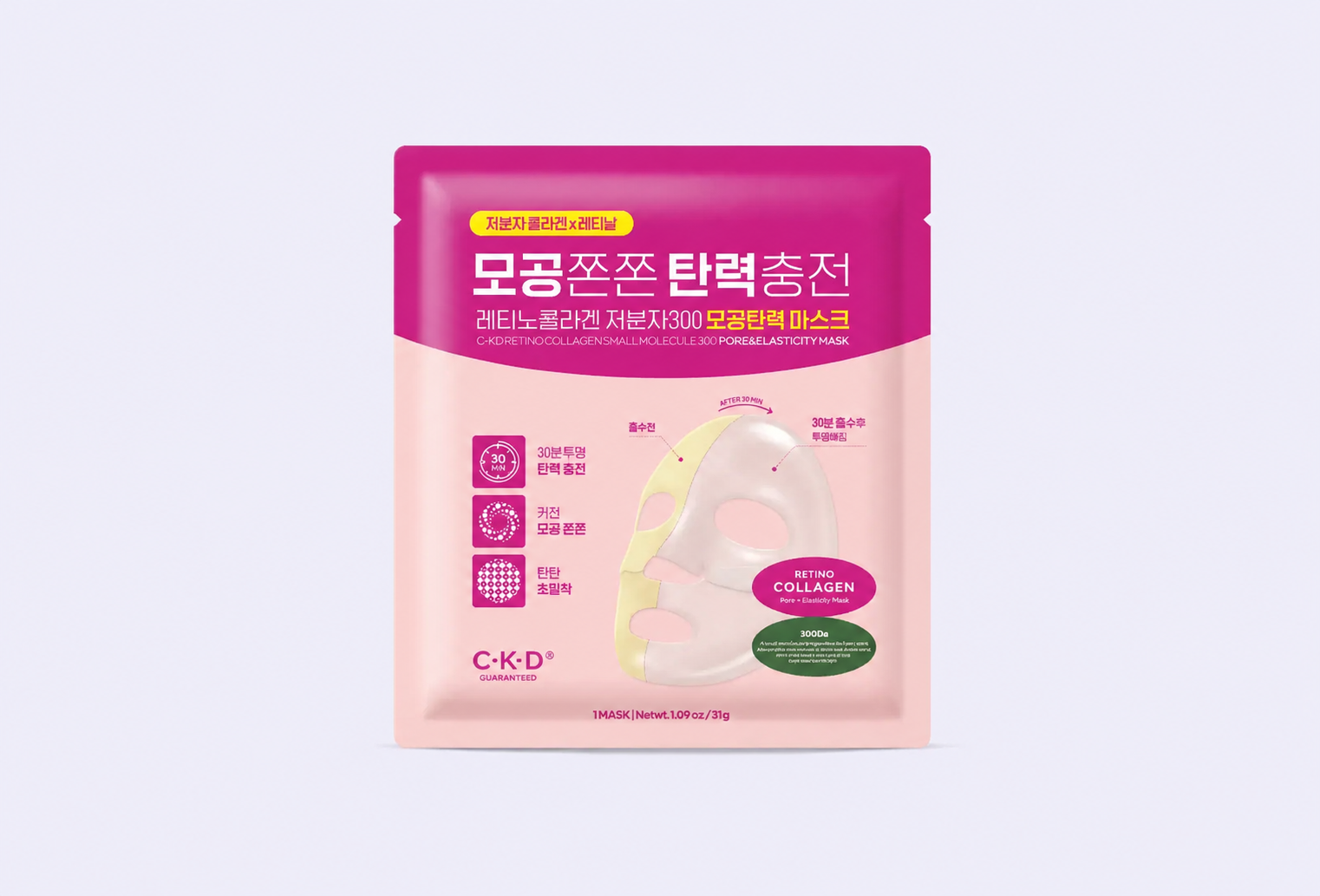 Маска для лица CKD Retino Collagen Small Molecule 300 Pore & Elasticity