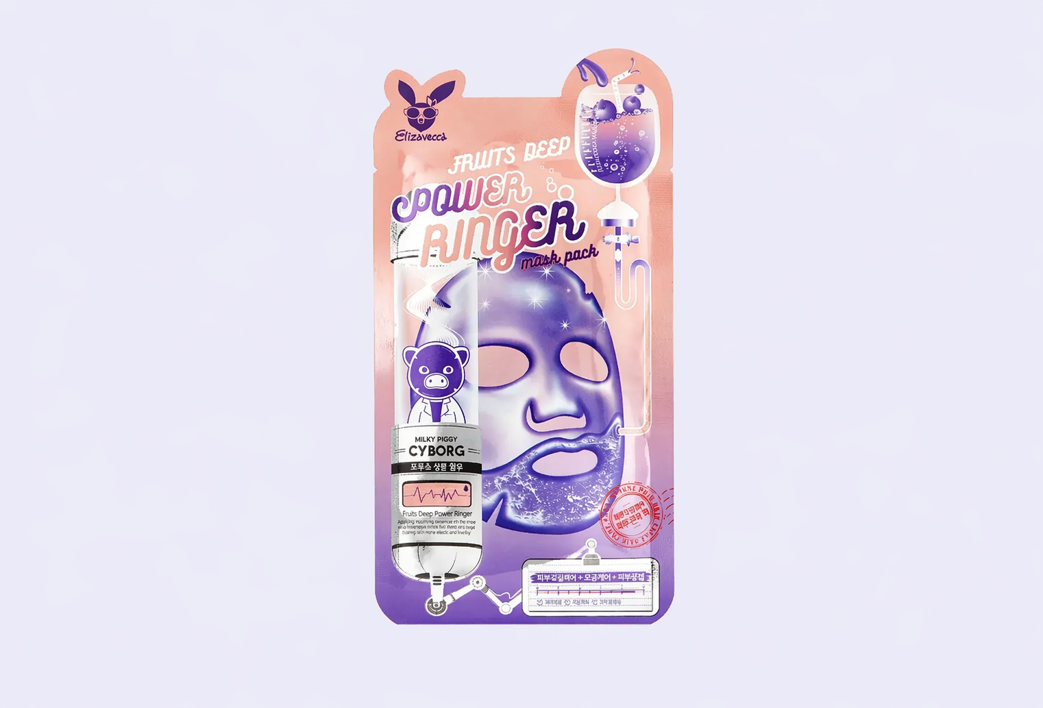 Тканевая маска для лица ELIZAVECCA FRUITS DEEP POWER RINGER MASK PACK