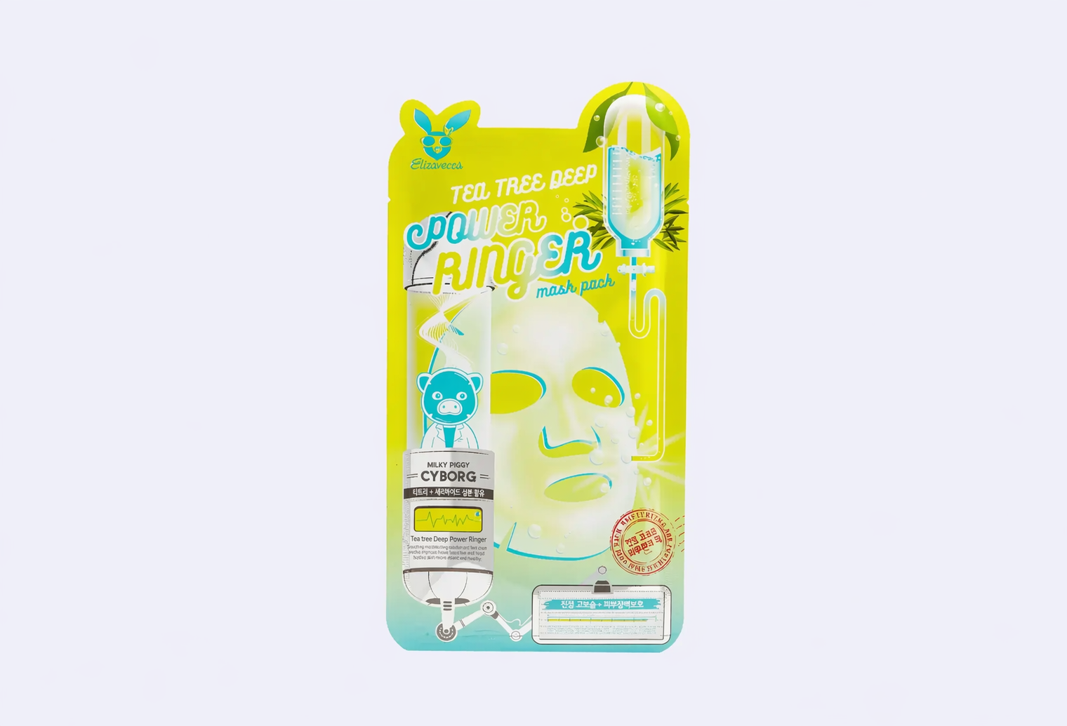 Тканевая маска для лица ELIZAVECCA TEA TREE DEEP POWER RINGER MASK PACK