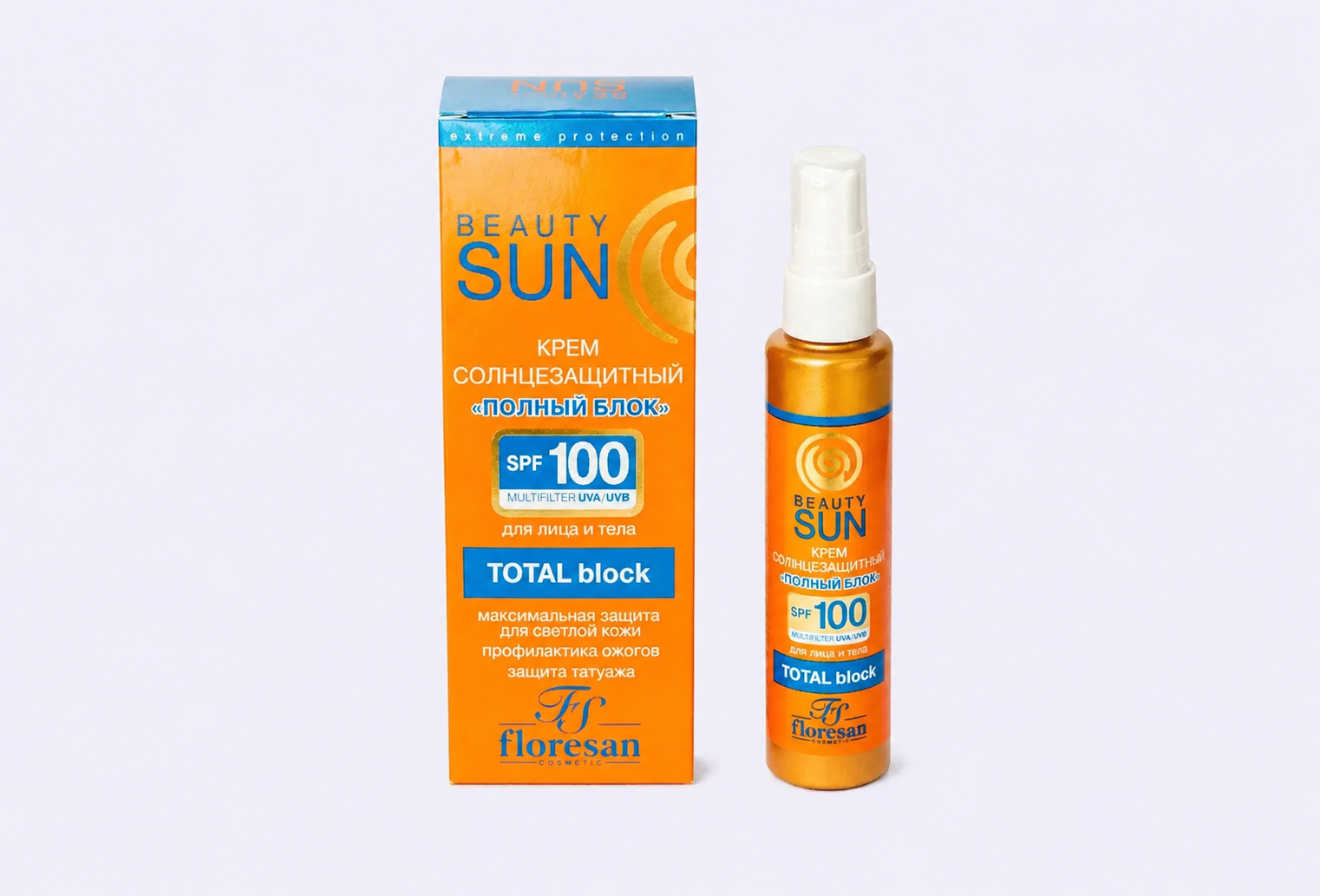 Крем солнцезащитный для лица и тела SPF100 FLORESAN Total block