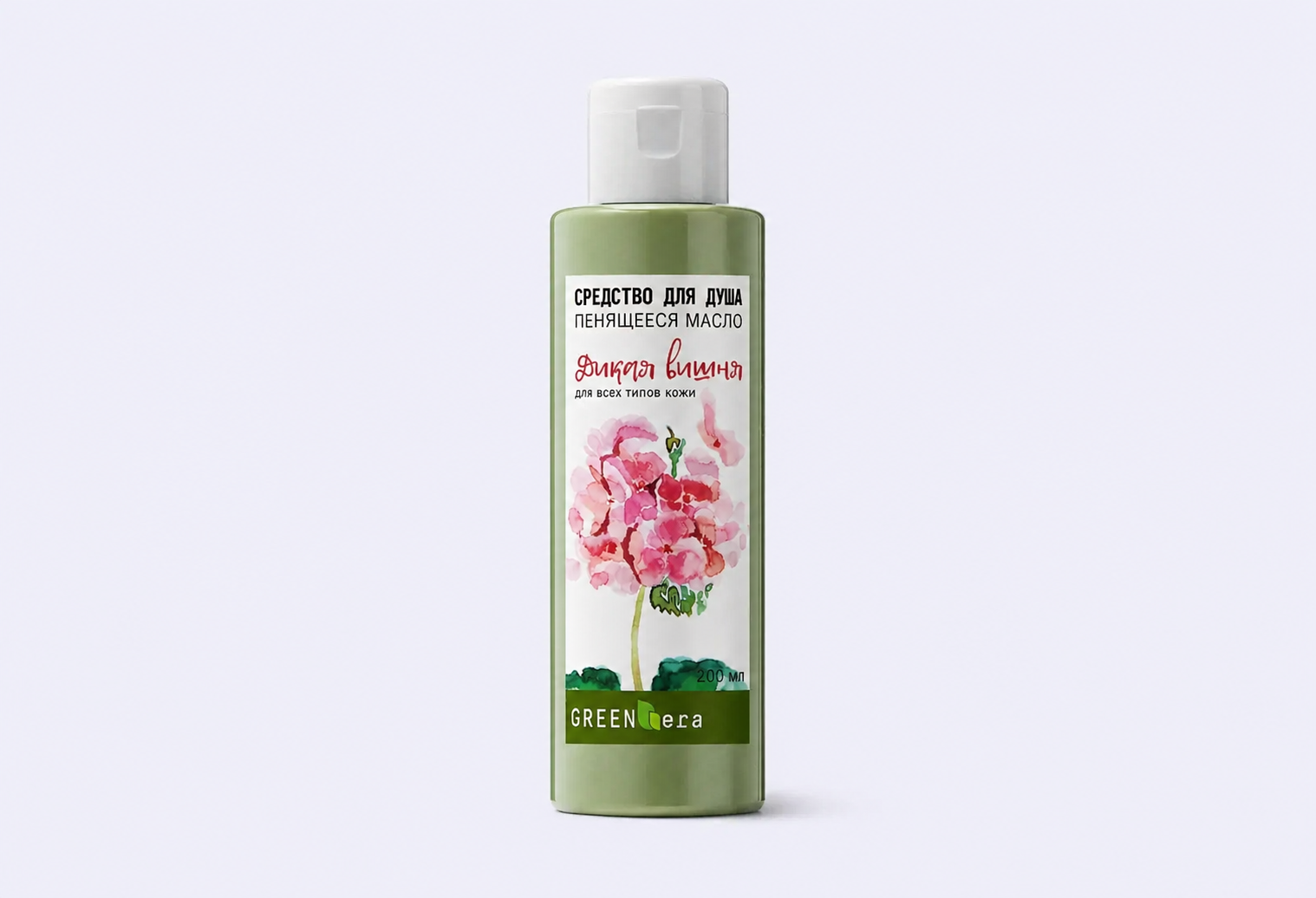 Гидрофильное масло для душа и ванны GREENERA Дикая вишня