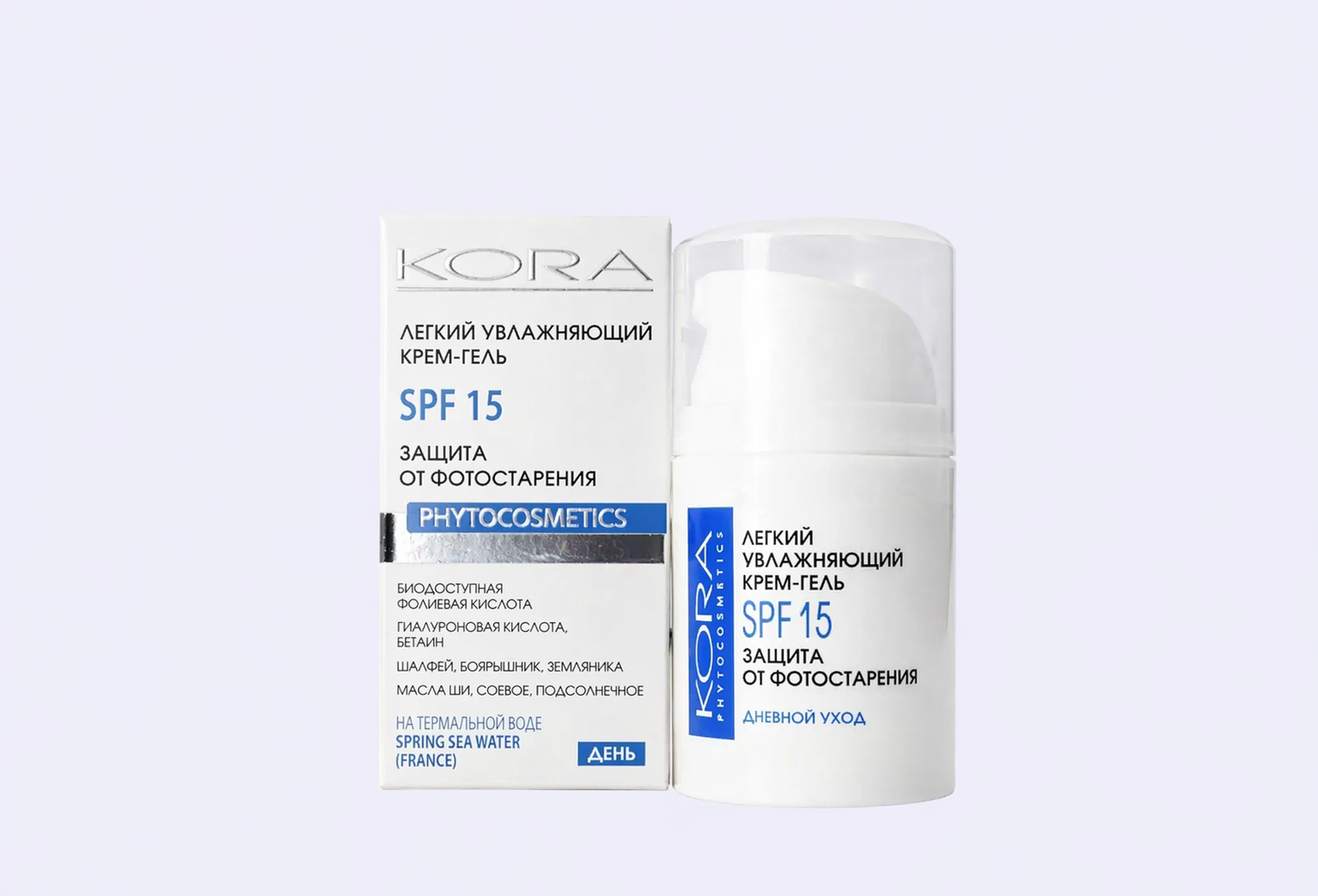 Легкий крем-гель для лица SPF-15 KORA Увлажняющий