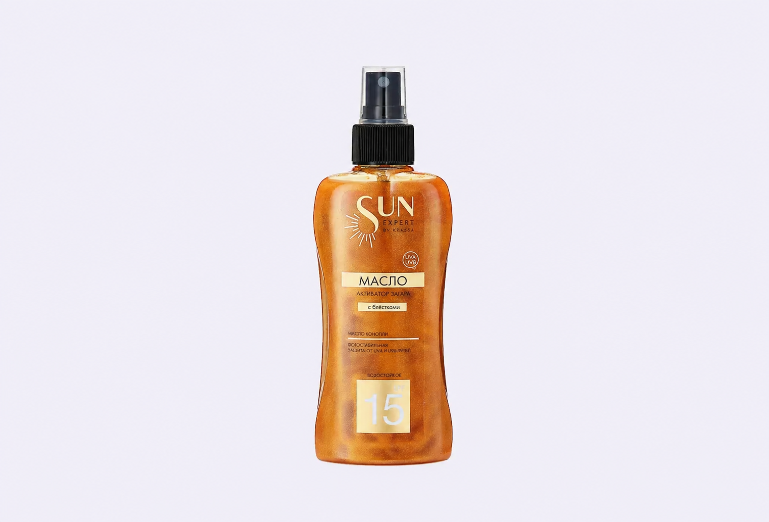 Масло-активатор загара для тела SPF 15 KRASSA Hemp oil