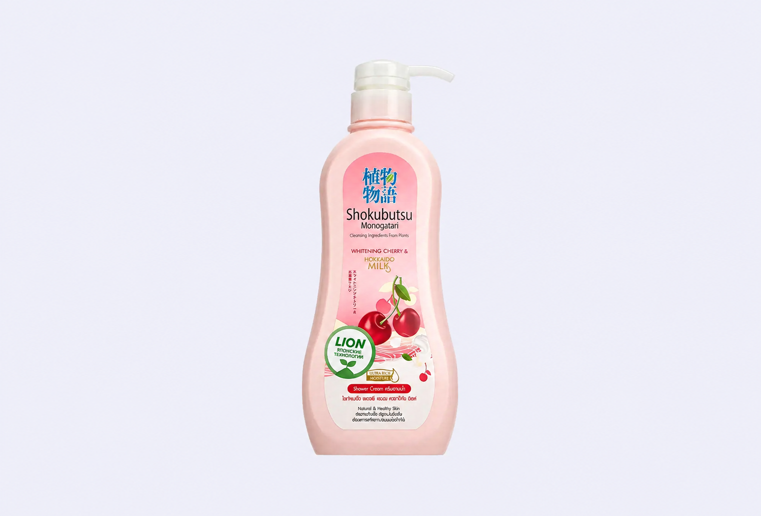 Крем-гель для душа LION Shokubutsu Monogotari Hokkaido Milk Whitening Cherry