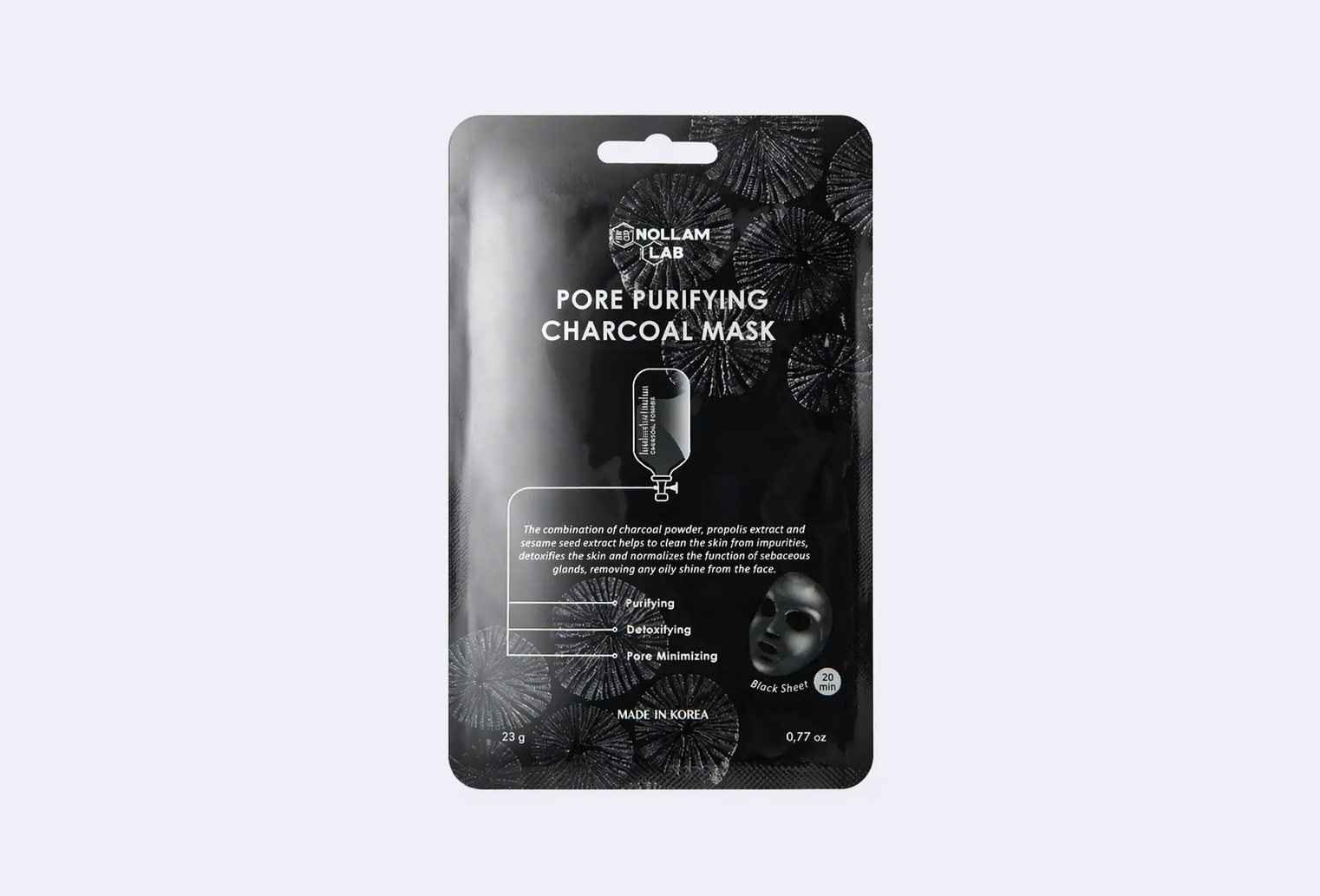 Угольная тканевая маска NOLLAM LAB Pore Purifying Charcoal Mask