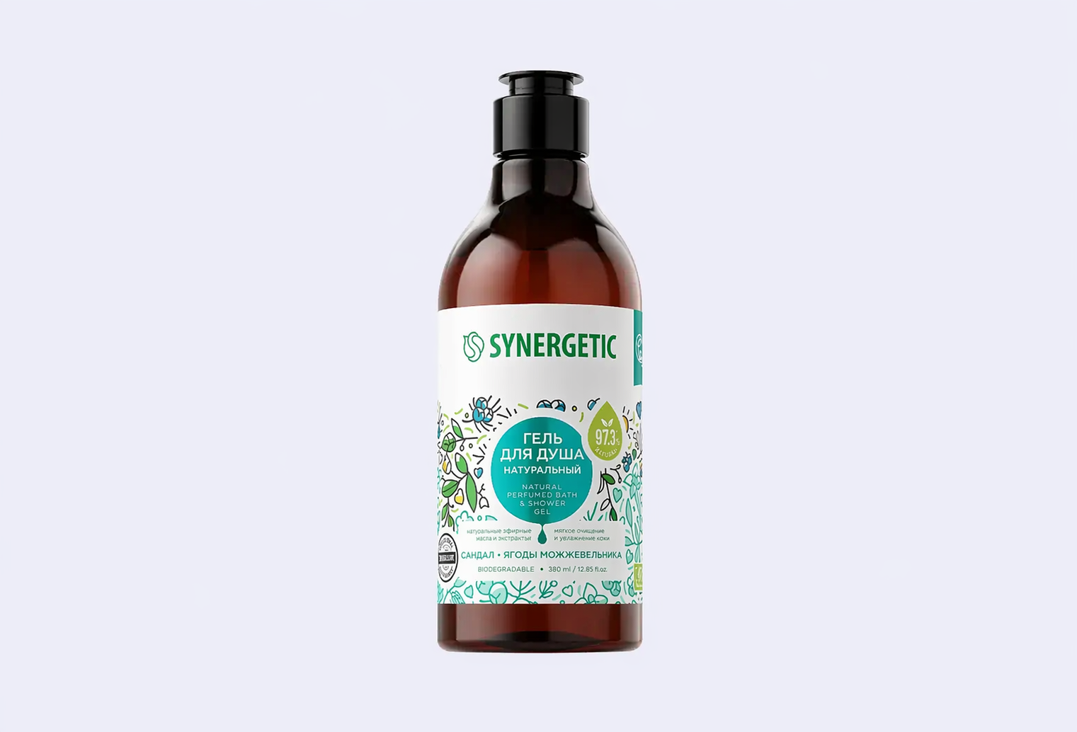 Гель для душа SYNERGETIC Сандал и ягоды можжевельника, увлажняющий, натуральный