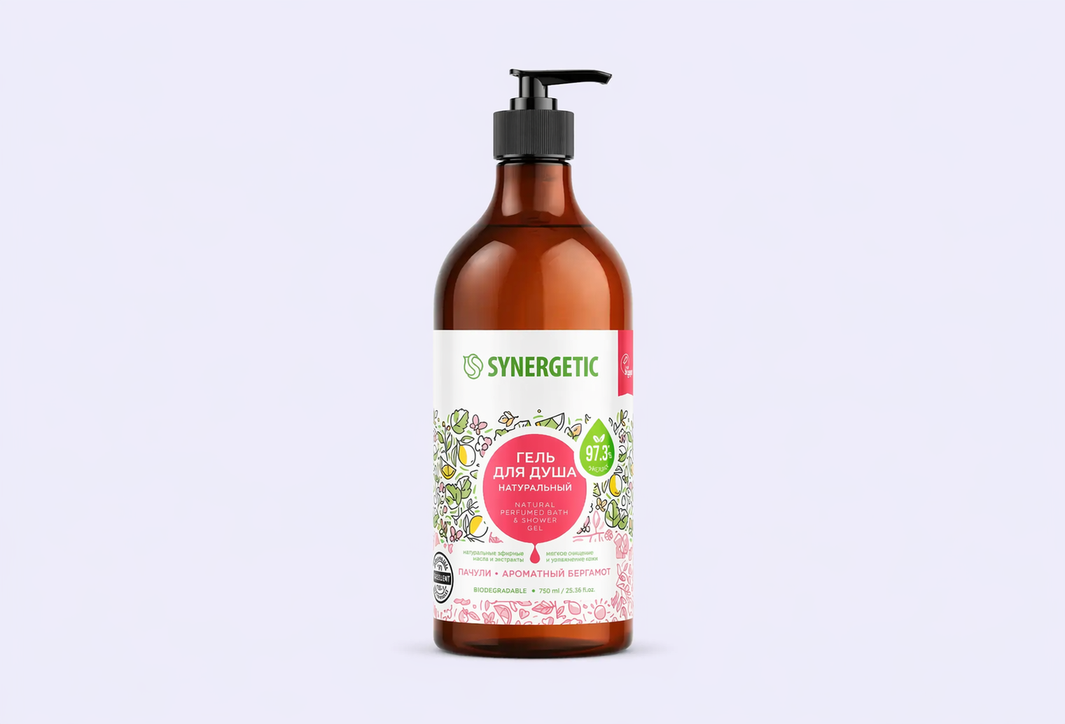 Гель для душа SYNERGETIC Пачули и ароматный бергамот